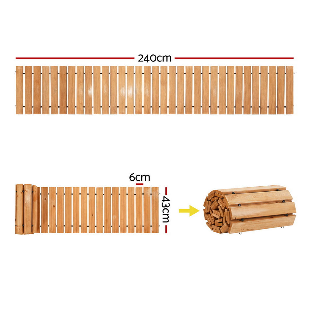 Gardeon 8FT Wooden Garden Pathway Roll-Out Straight Walkway - GD-PW-8FT-BR