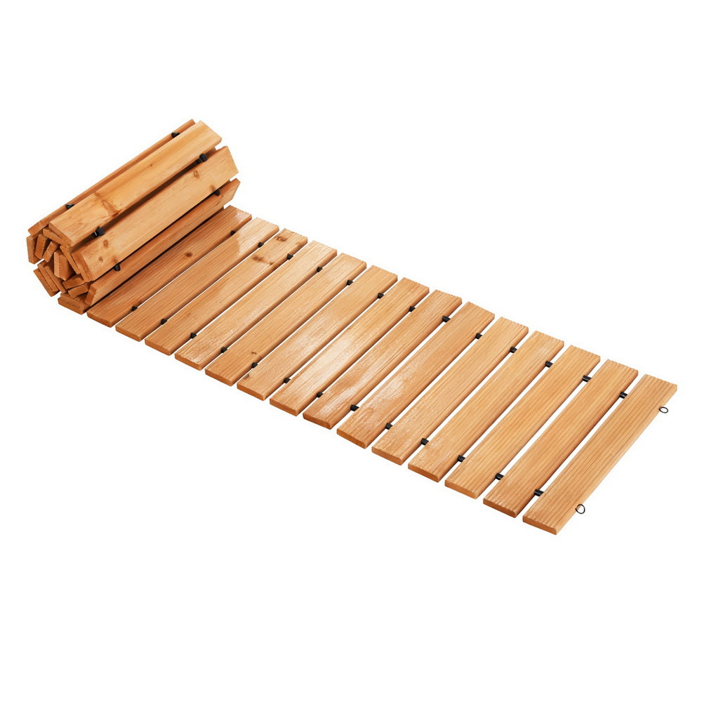 Gardeon 8FT Wooden Garden Pathway Roll-Out Straight Walkway - GD-PW-8FT-BR
