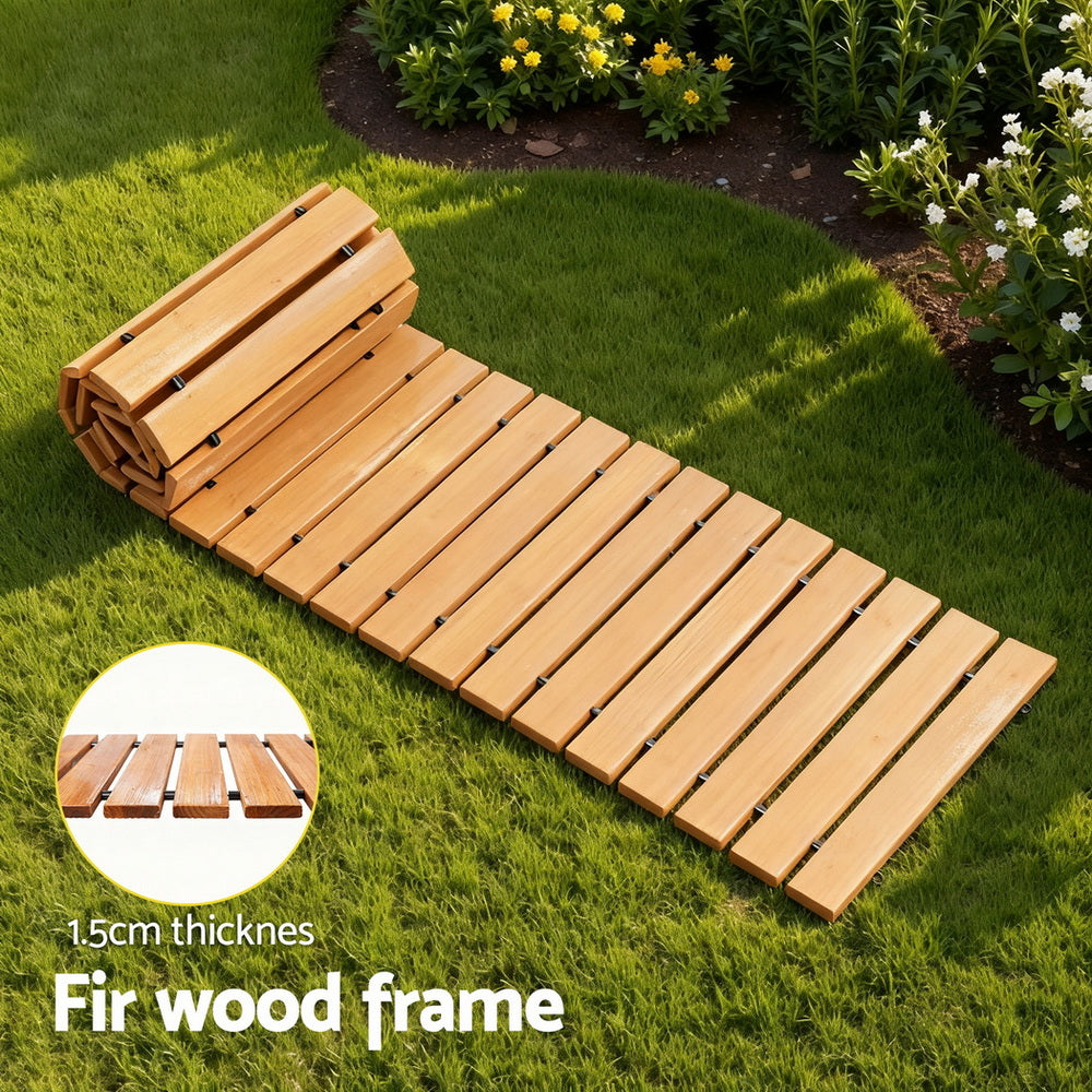 Gardeon 8FT Wooden Garden Pathway Roll-Out Straight Walkway - GD-PW-8FT-BR