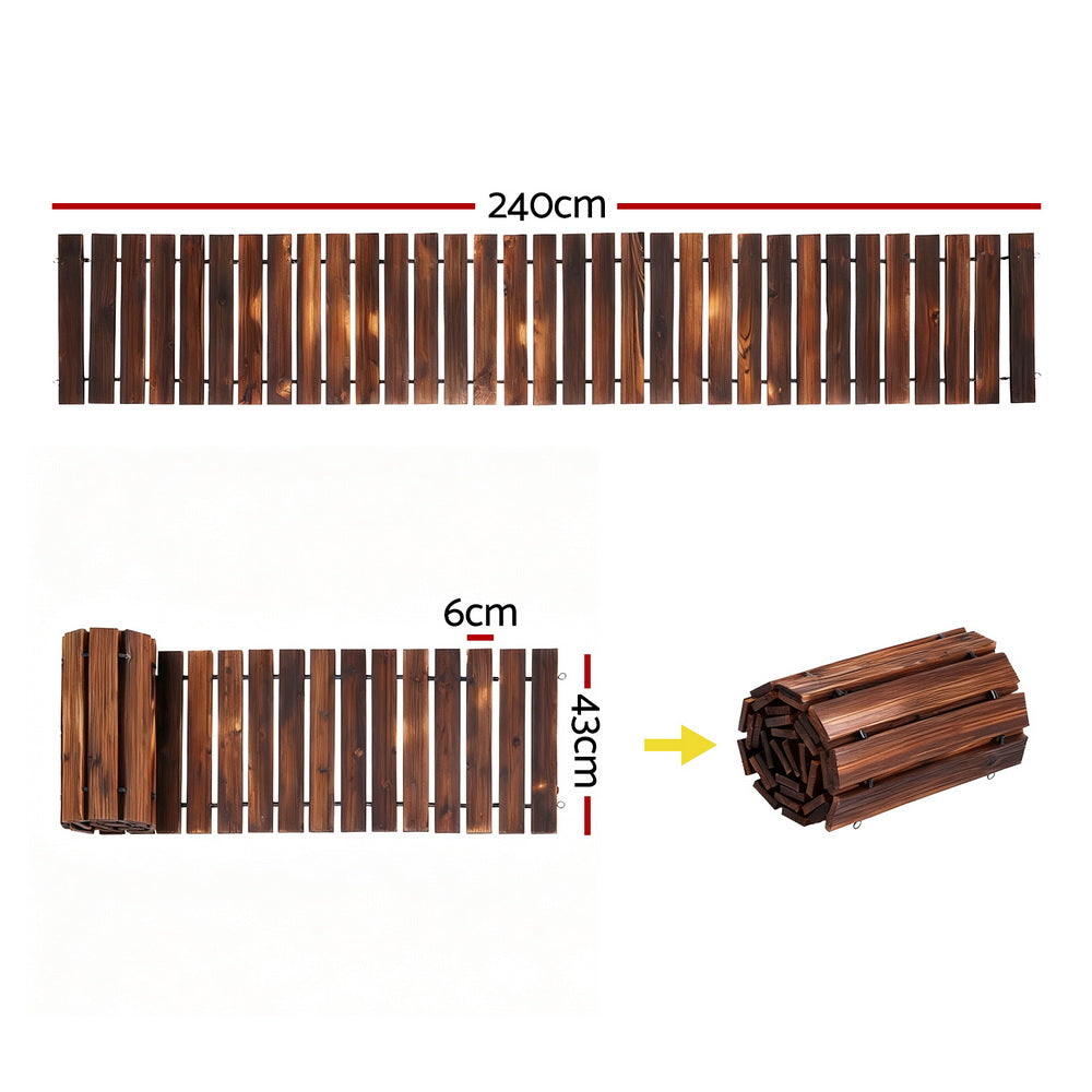 Gardeon 8FT Wooden Garden Pathway Roll-Out Straight Walkway - GD-PW-8FT-CC