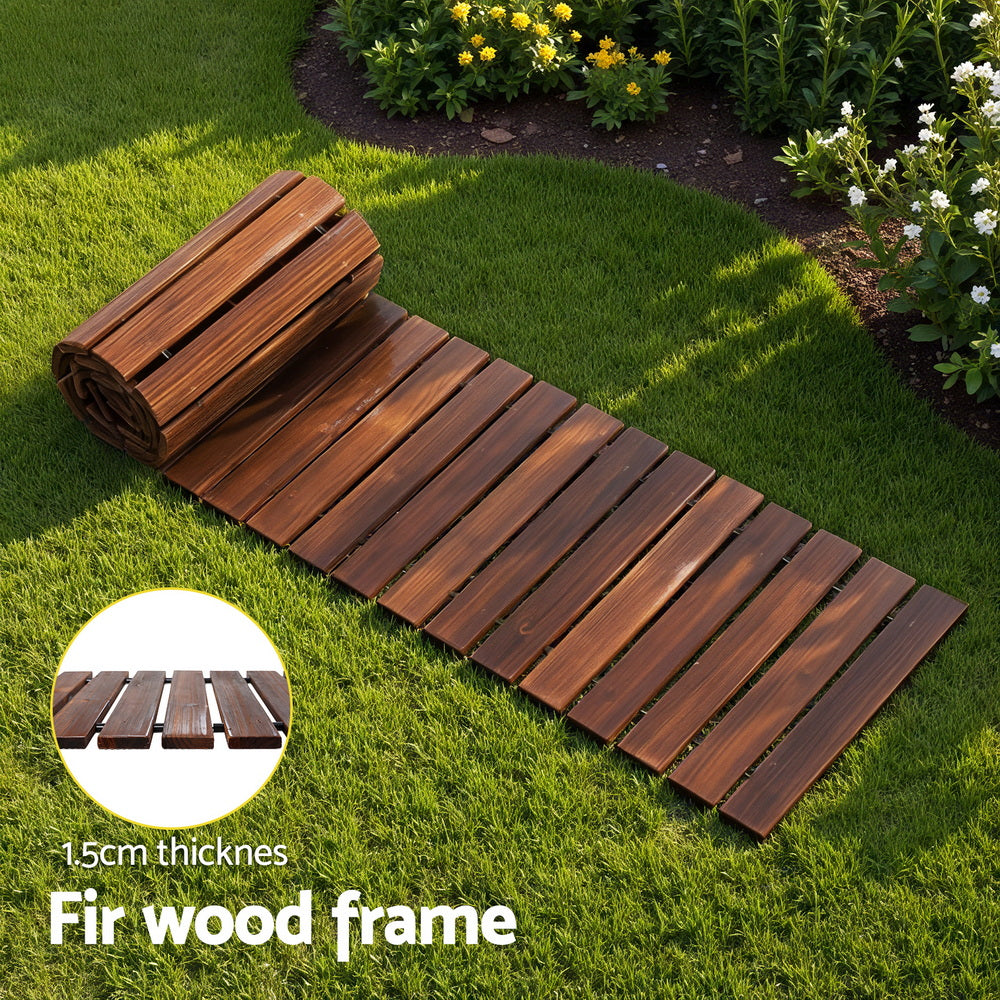 Gardeon 8FT Wooden Garden Pathway Roll-Out Straight Walkway - GD-PW-8FT-CC