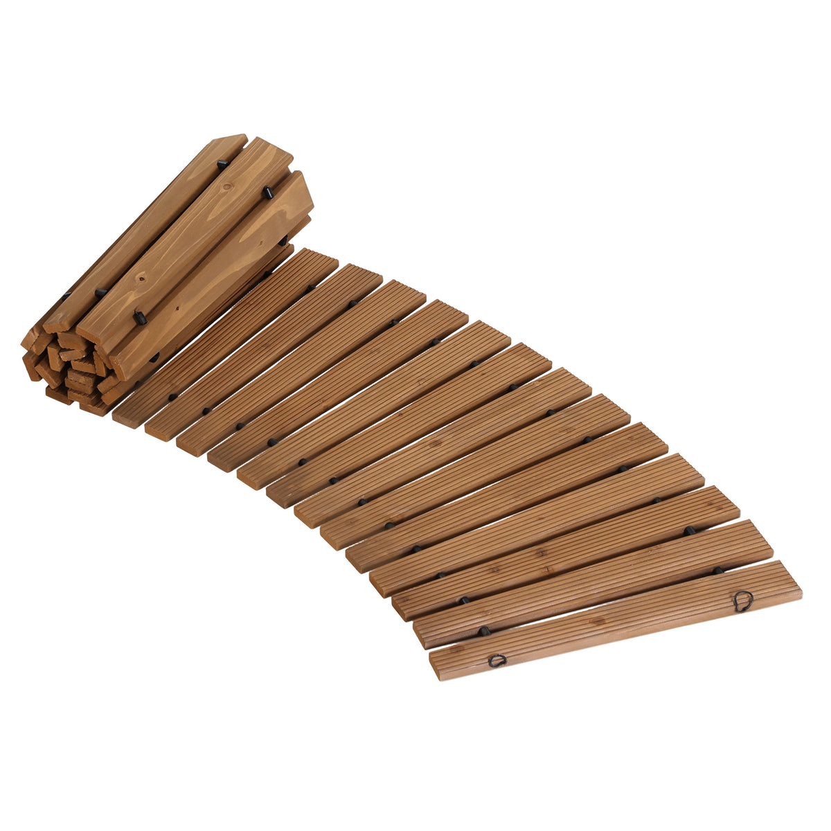 Gardeon 8FT Wooden Garden Pathway Roll-Out Curved Walkway Outdoor Backyard Brown
