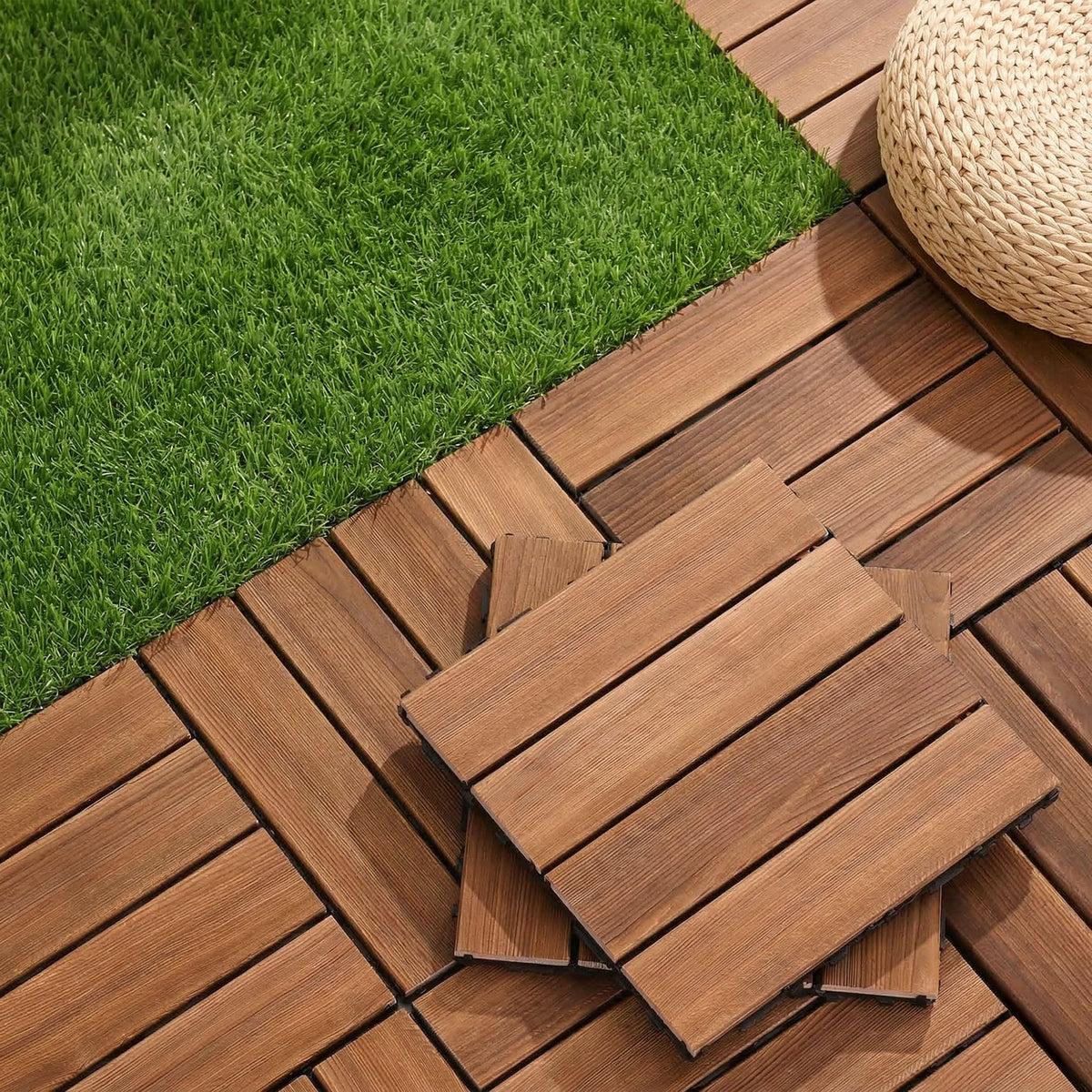 Gardeon 10PCS Wood Deck Tiles 30x30cm Interlocking Floor - GD-WT-10PCS-BR