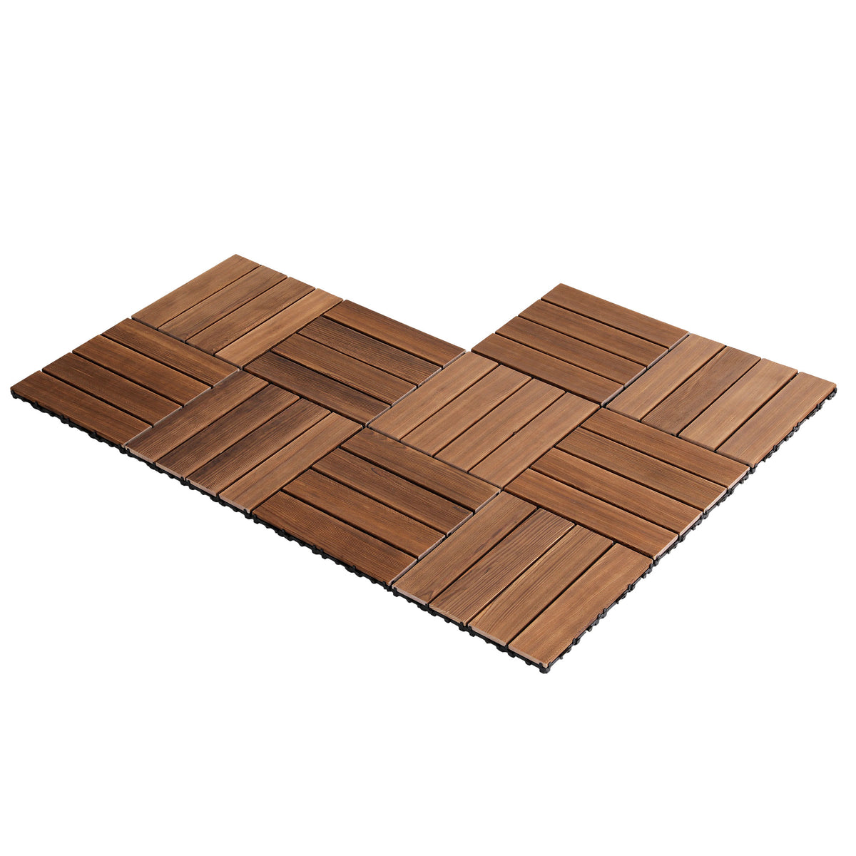 Gardeon 10PCS Wood Deck Tiles 30x30cm Interlocking Floor - GD-WT-10PCS-BR