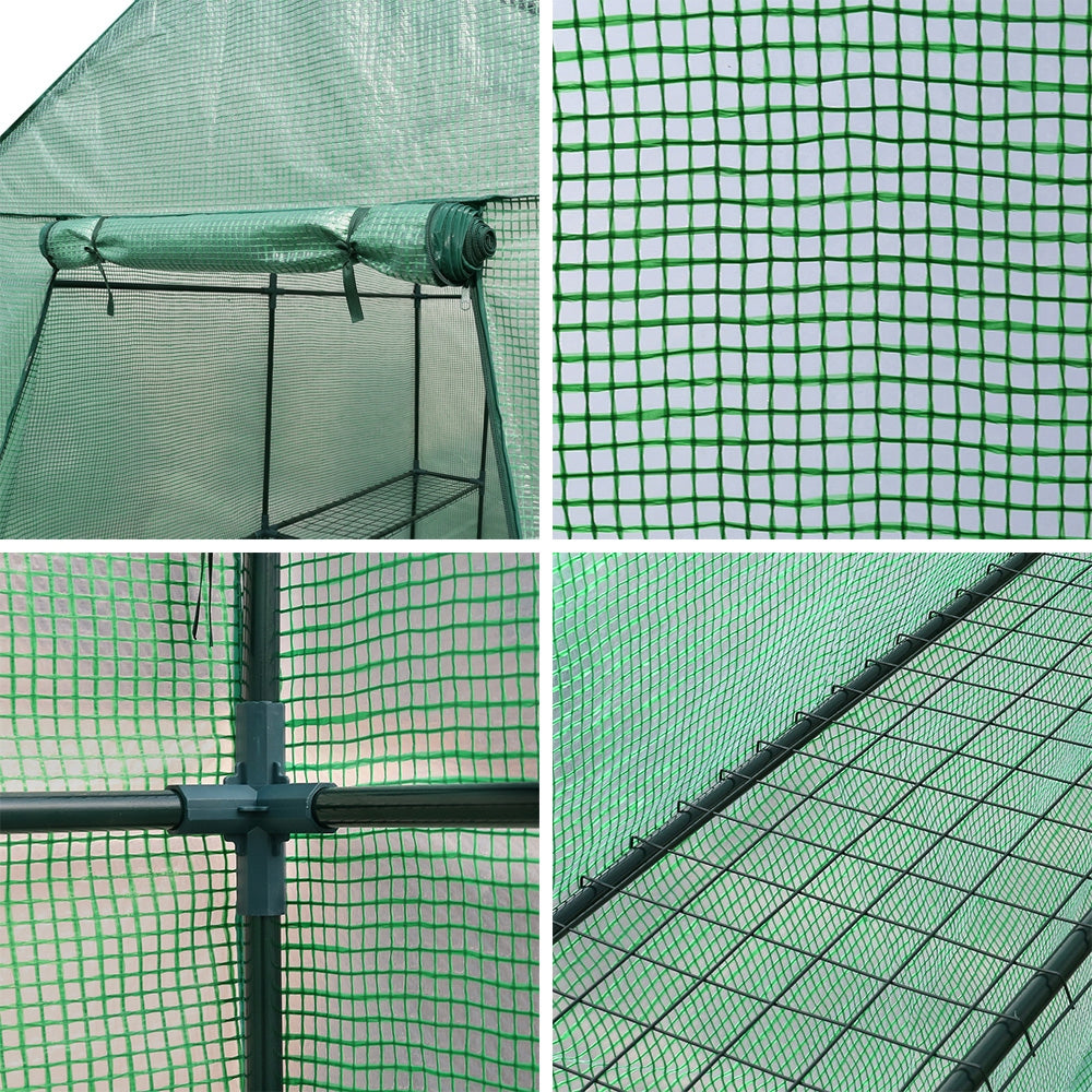 Green Fingers Greenhouse 1.2x1.9x1.9M Walk in Green House Tun - GH-WALK-19X12-GR