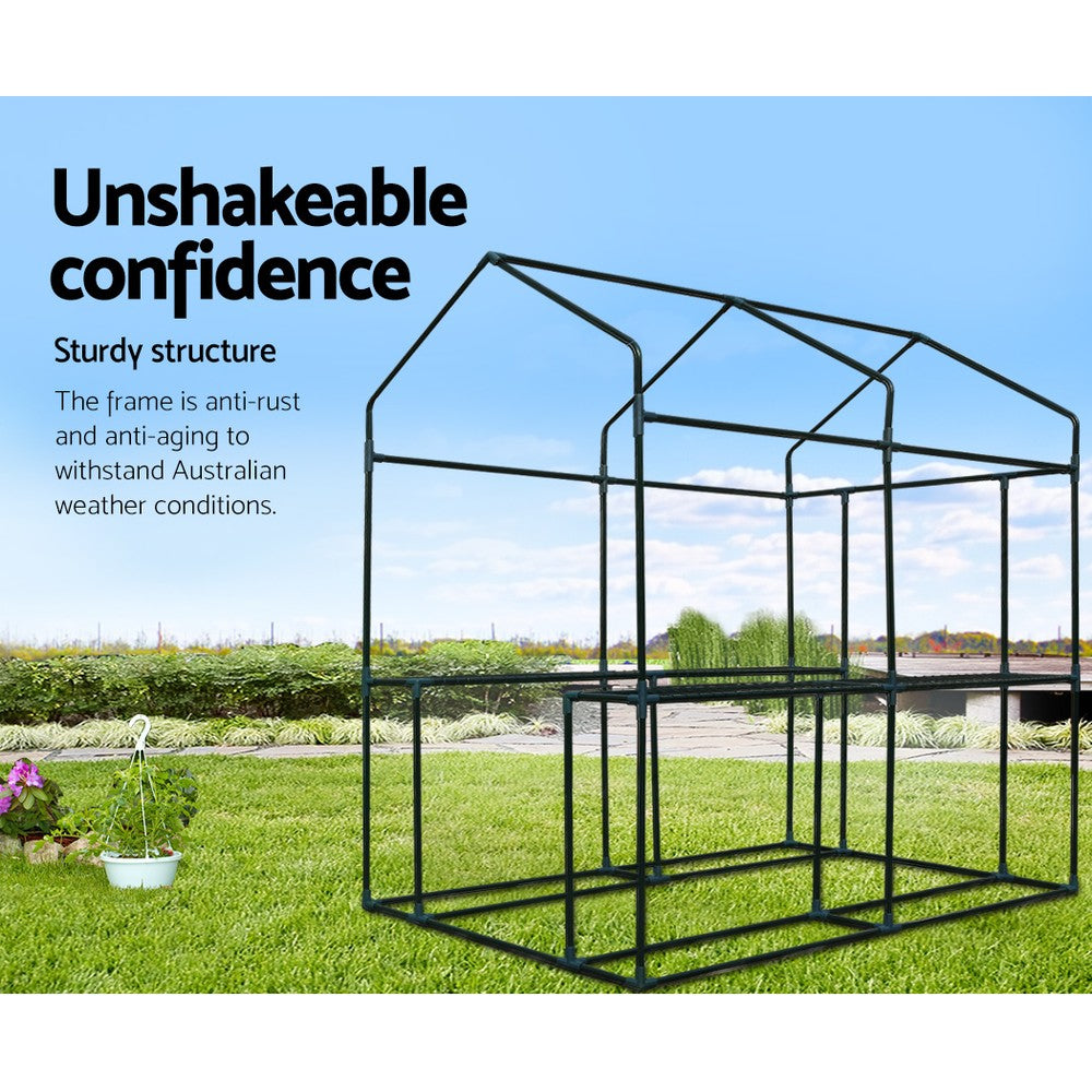 Green Fingers Greenhouse 1.2x1.9x1.9M Walk in Green House Tun - GH-WALK-19X12-GR