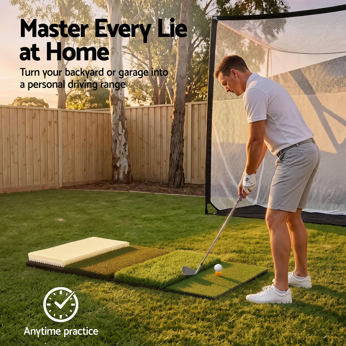 Everfit Golf Hitting Mat Practice Turf 4 in 1 Foldable Training Aid Backyard