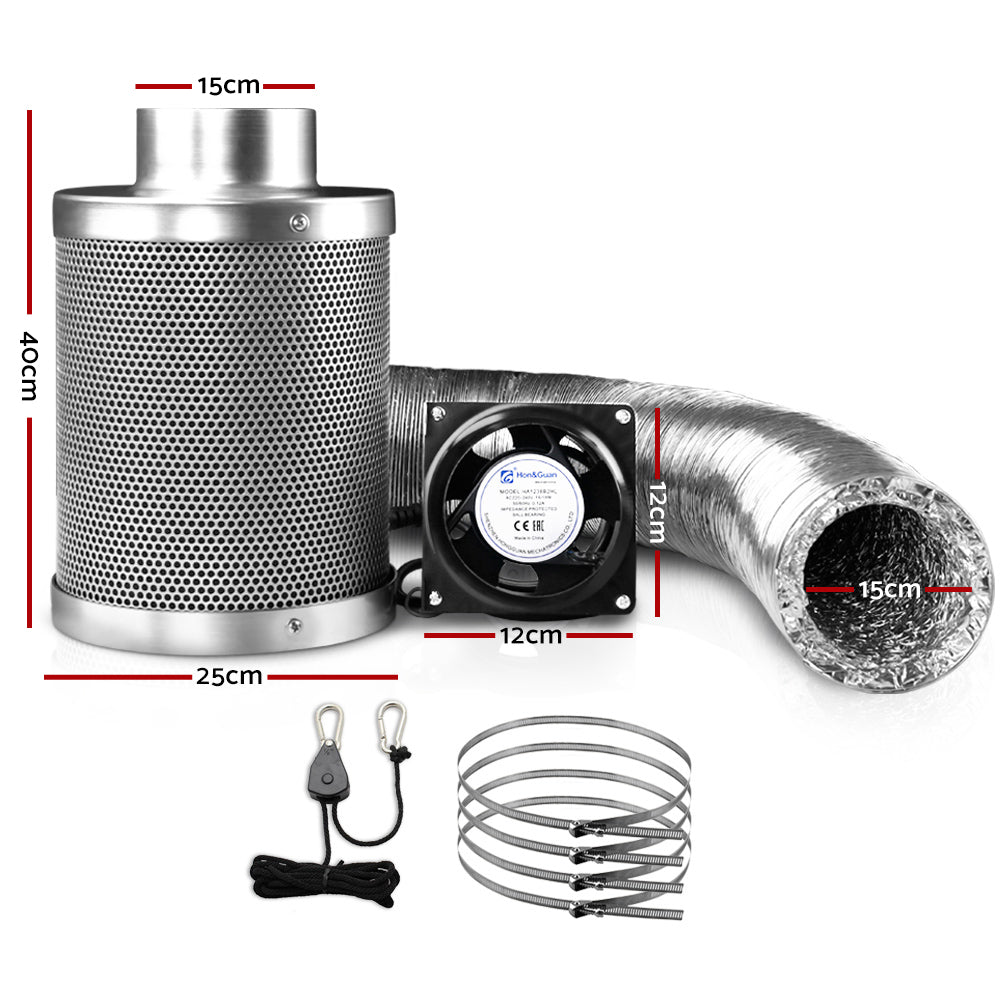 Green Fingers 6"Ventilation Kit Fan Hydroponics Grow Tent - GT-KIT-VENT-6IN