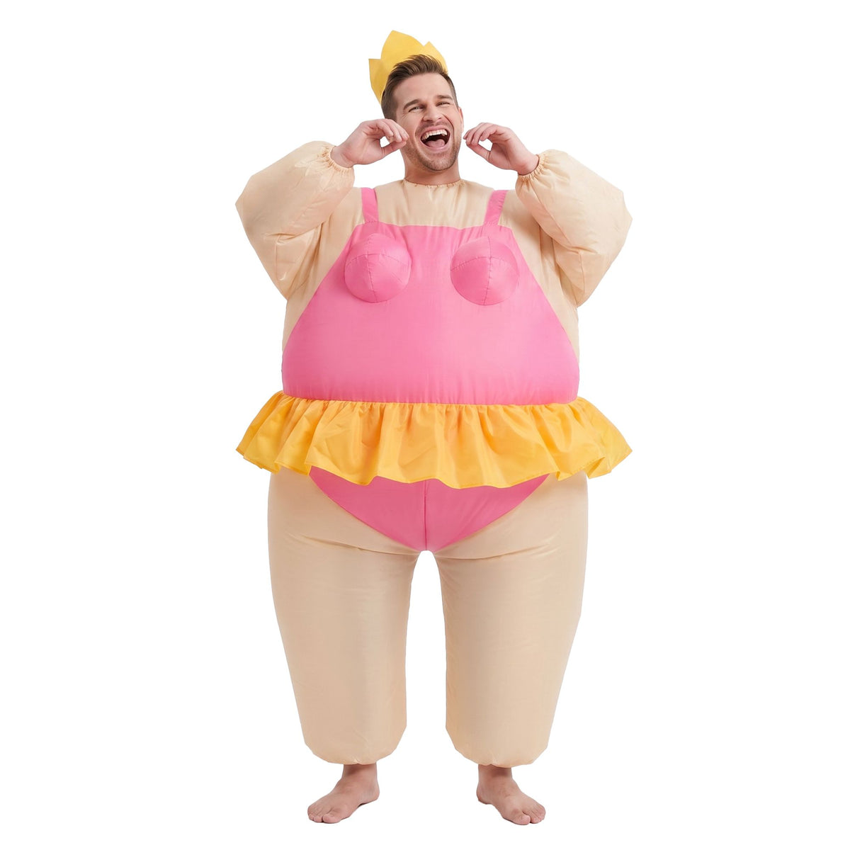 Inflatable Costume Funny Fat Suit Fancy Dress Adult Party Outfit Pink One Size