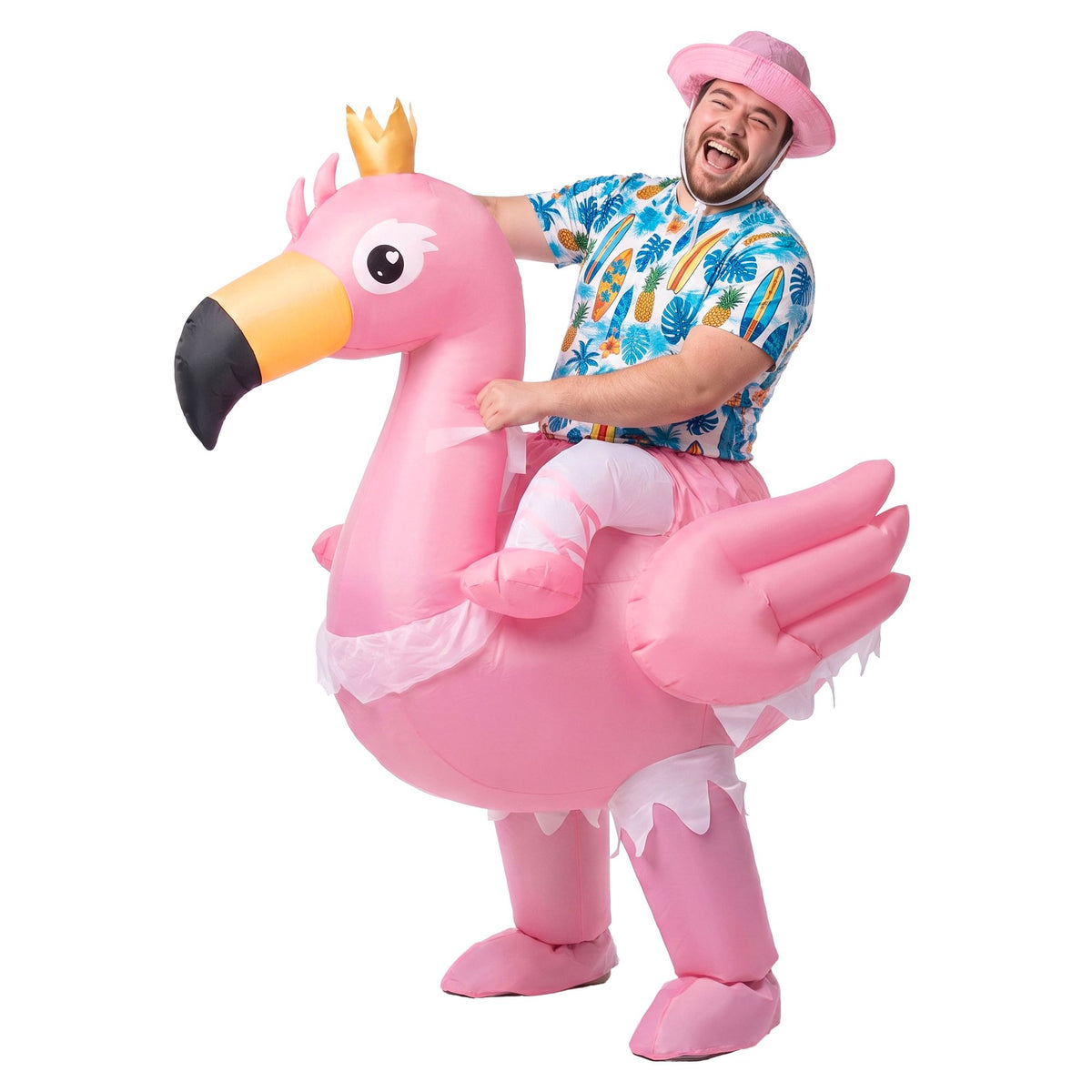 Inflatable Costume Ride On Flamingo Adult Party Suit Pink One Size