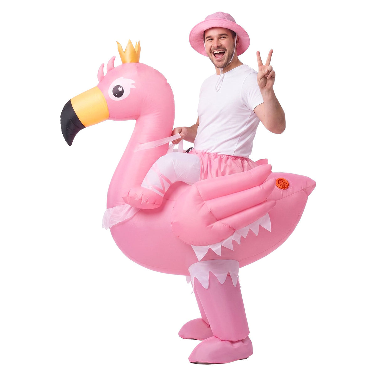 Inflatable Costume Ride On Flamingo Adult Party Suit Pink One Size