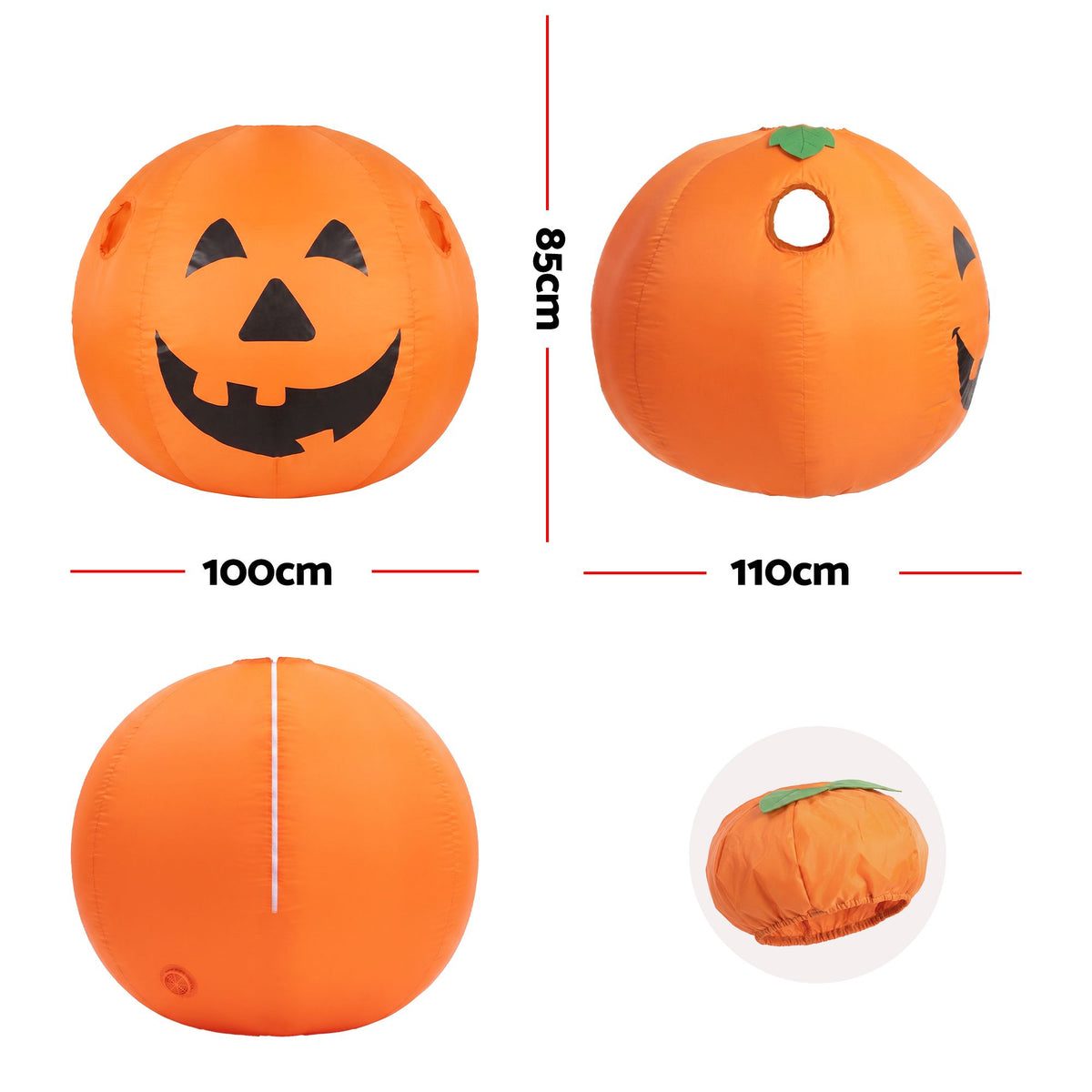 Inflatable Costume Pumpkin Fancy Dress Halloween Party Suit Orange One Size