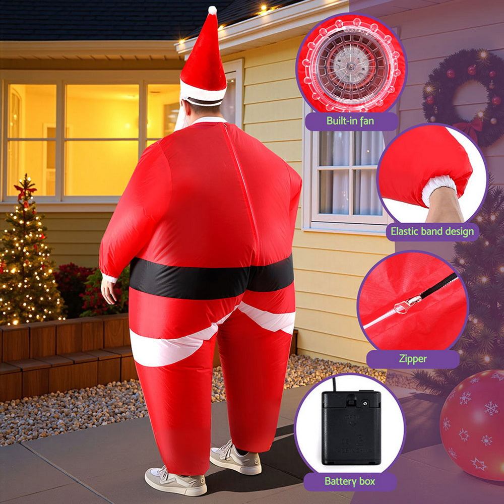 Inflatable Santa Claus Costume Adult Suit Blow Up Party Fancy Dress Cosplay