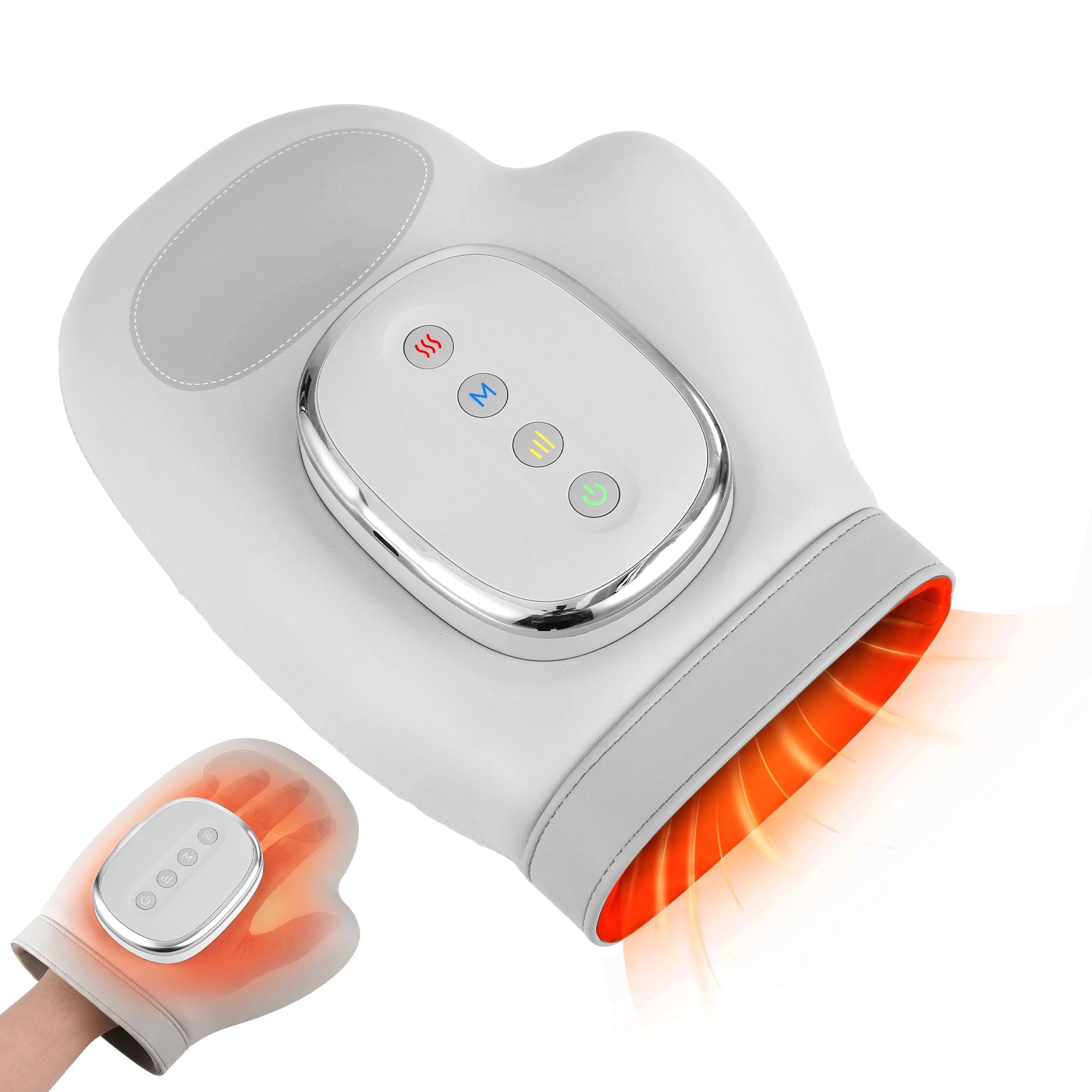 Livemor Hand Massager with Heat and Compression for Arthritis Carpal Tunnel | Large Hand Chamber Fits Left or Right Hand, with 5 Compression Levels, 3 Modes, and 3 Heat Levels, Gift for Women Men
