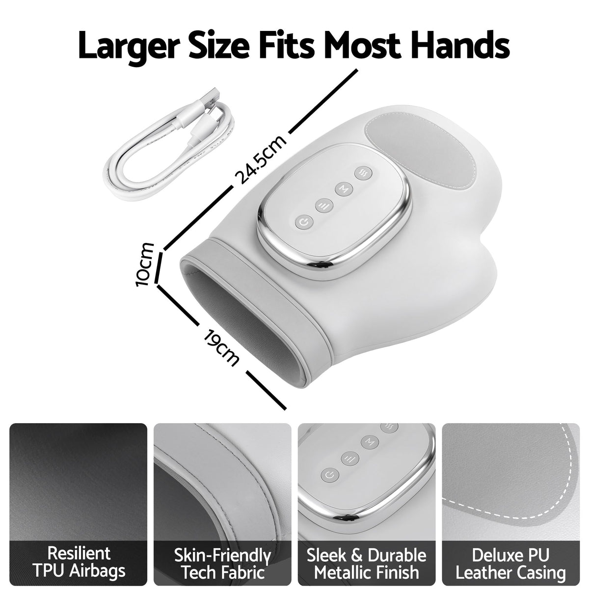 Livemor Hand Massager with Heat and Compression for Arthritis Carpal Tunnel | Large Hand Chamber Fits Left or Right Hand, with 5 Compression Levels, 3 Modes, and 3 Heat Levels, Gift for Women Men