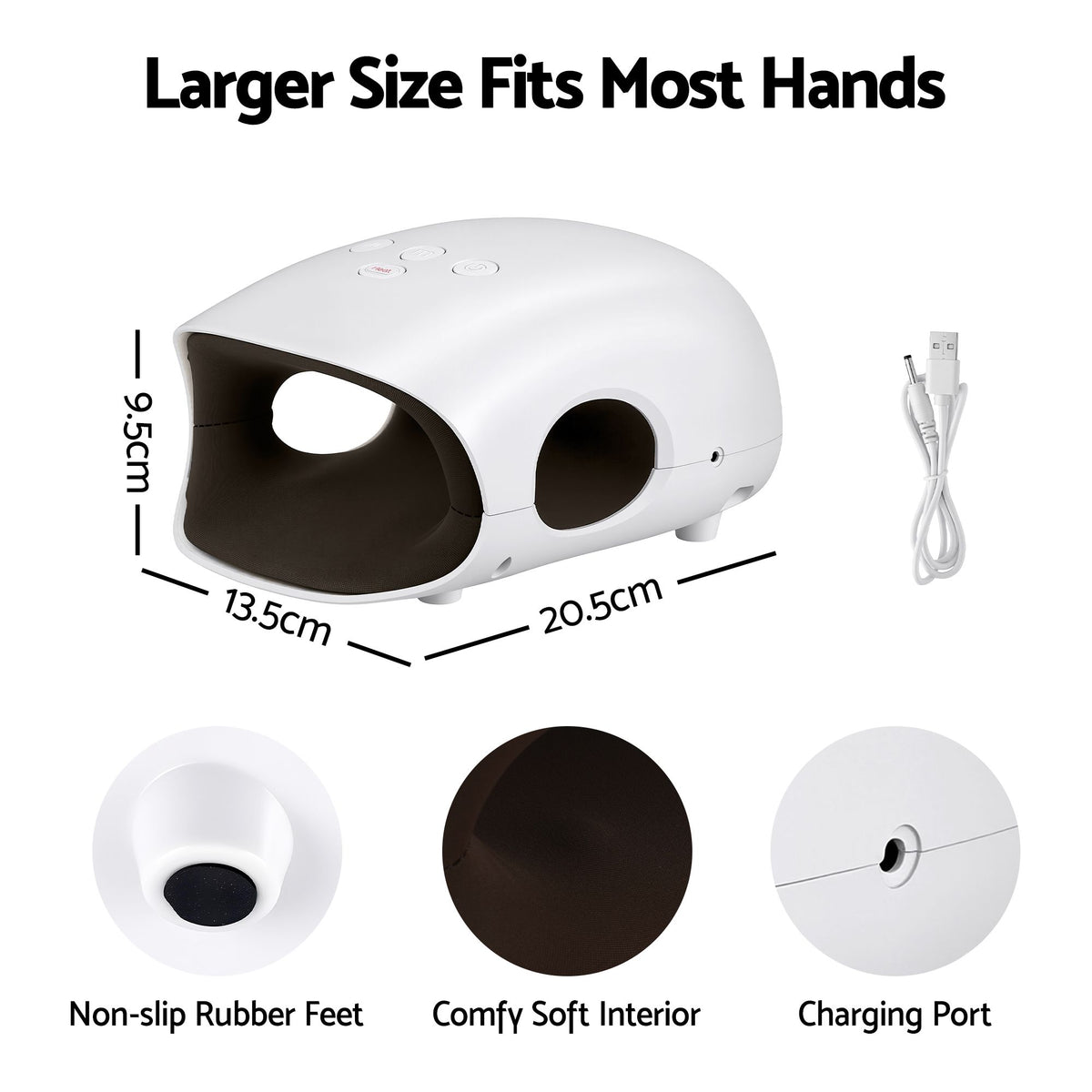 Livemor Hand Massager with Heat and Compression Cordless 3 Modes 3 Temperatures