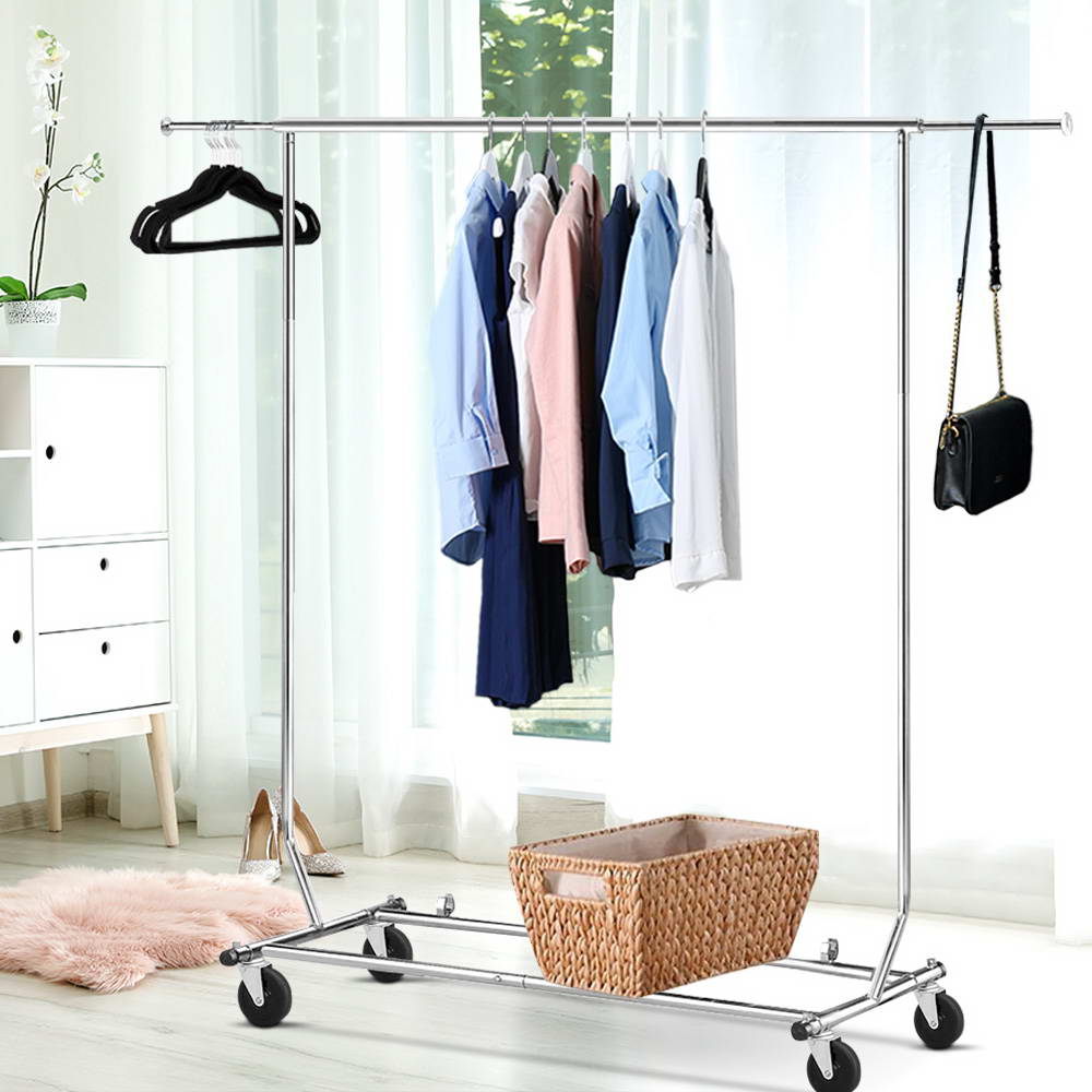 Artiss Clothes Rack Airer Rail Coat Stand Adjustable Hanger - HANGER-1938A-S-SI