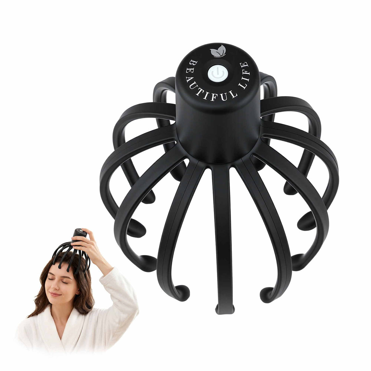 Livemor Head Massager Scalp Electric with 3 Modes, 360 Degree Head Massager Cordless Portable, Head Scratcher for Stress Relax
