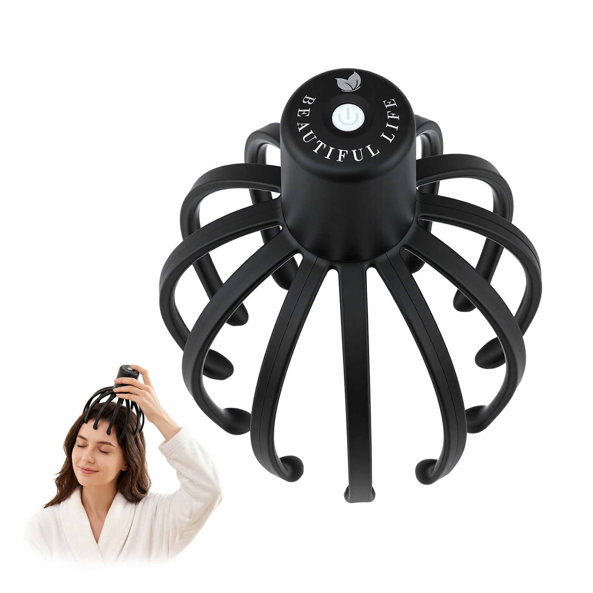 Livemor Head Massager Scalp Electric with 3 Modes, 360 Degree Head Massager Cordless Portable, Head Scratcher for Stress Relax