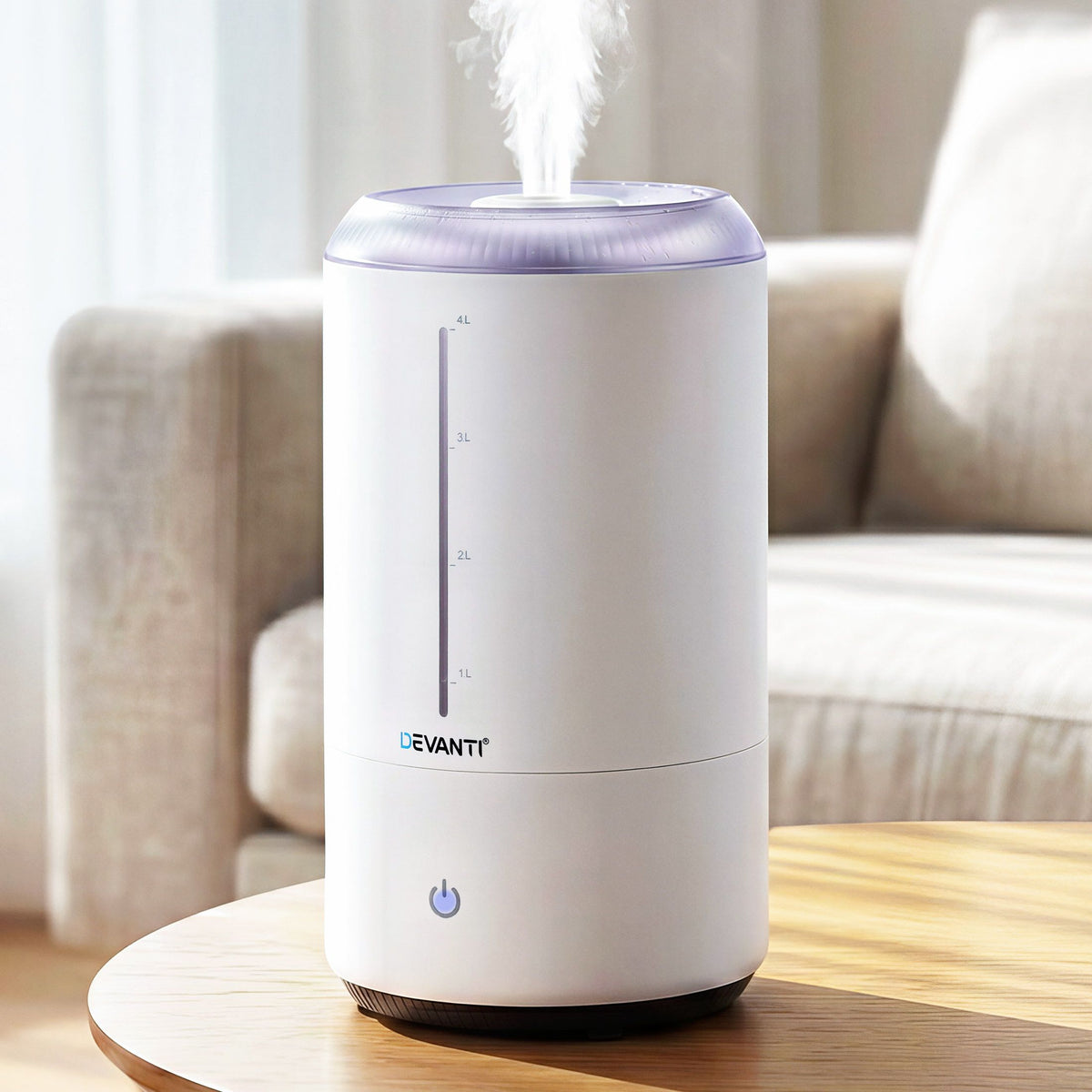 Devanti Ultrasonic Humidifier Aroma Diffuser Top Fill Quiet Bedroom 4L White