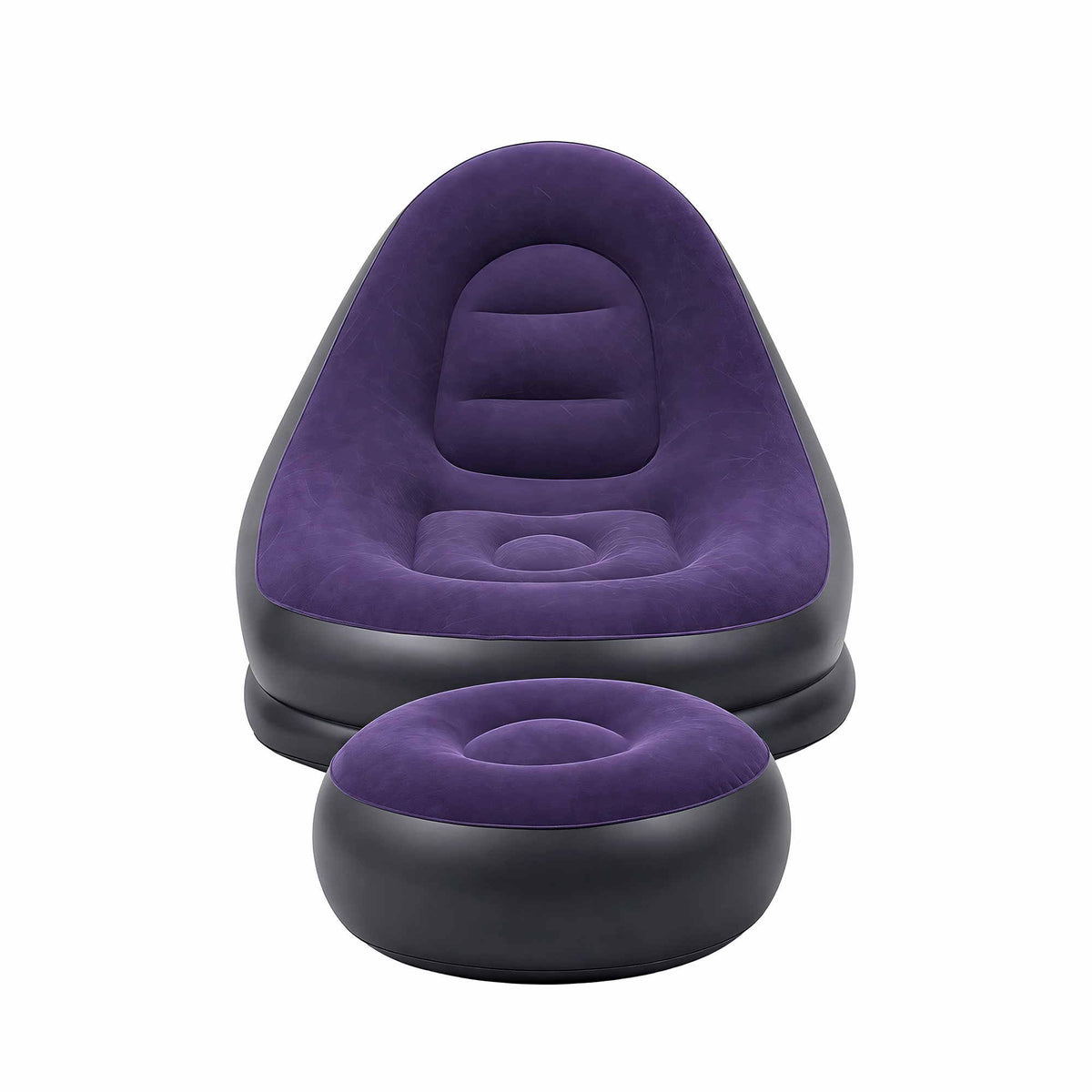 Gardeon Inflatable Chair with Ottoman Air Sofa Blow Up Air Chair for Camping with Pump Purple