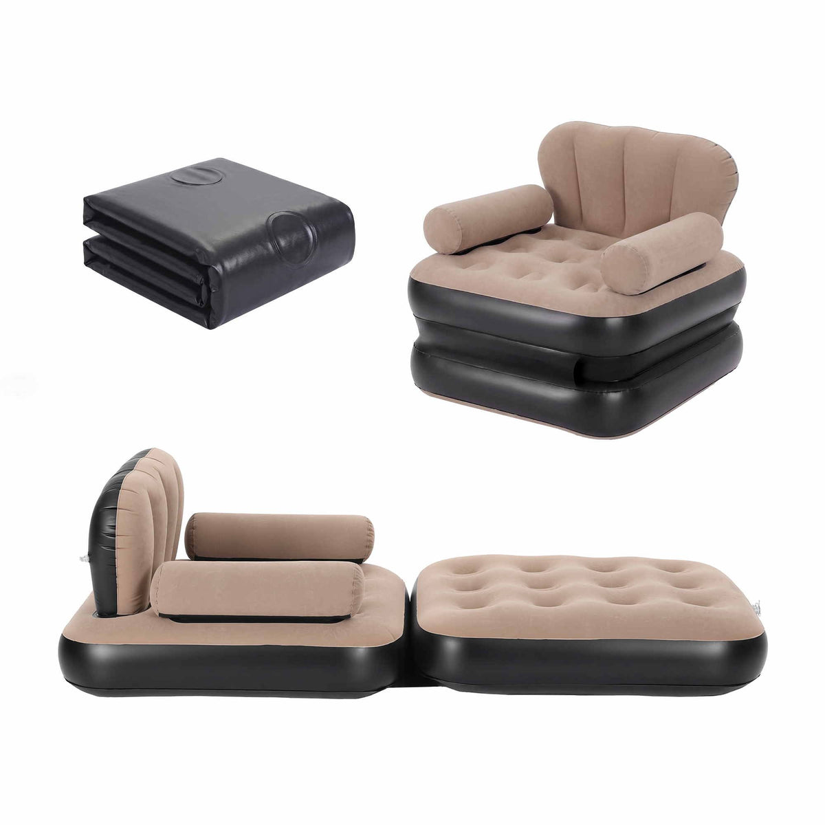 Gardeon Inflatable Chair Sun Lounge Air Sofa Blow Up Air Chair for Camping with Pump
