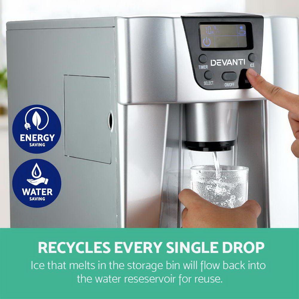 Devanti 12kg Ice Maker Machine with Water Dispenser