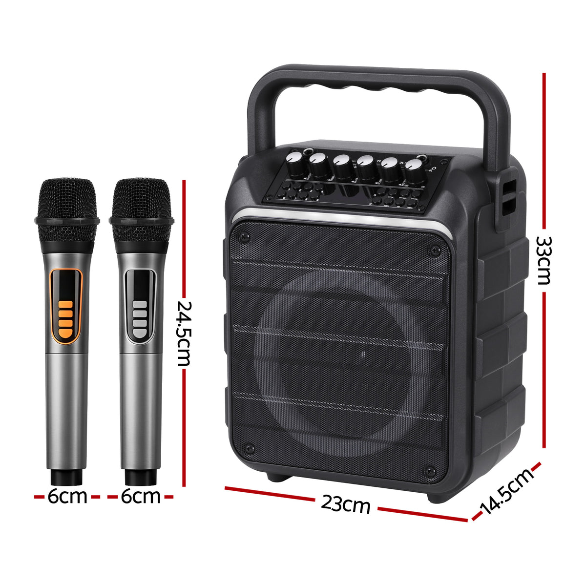 Alpha Portable Karaoke Machine with 2 Wireless Microphones Bluetooth 5.3