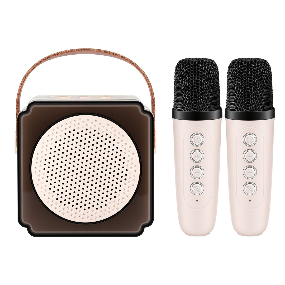 Alpha Mini Portable Karaoke Machine for Adults Kids with 2 Wireless Microphones