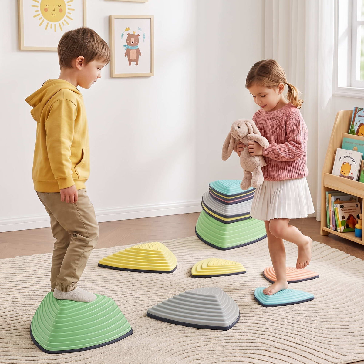 Keezi Kids Stepping Stones 6PCS Balance Stones Indoor Outdoor Toy