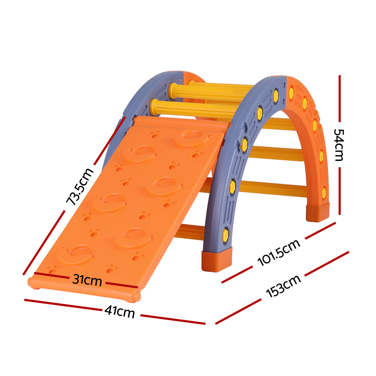 Keezi Kids Climbing Frame Set With Slide Indoor Outdoor - KCS-SLIDE-ARC-OG