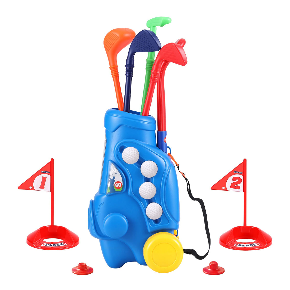 Keezi Kids Golf Set Toddler Club Set Pull Cart Indoor Outdoor - KGS-A-BL