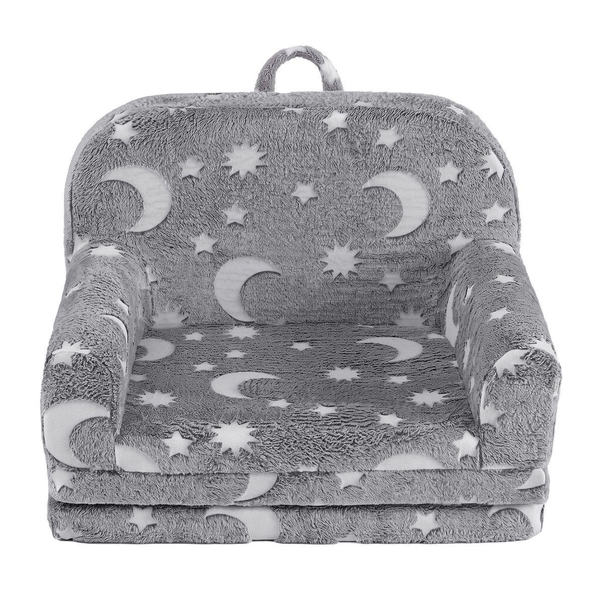 Keezi Kids 2 - 1 Fold Out Sofa Bed w/Removable Washable Cover, Carry Grey