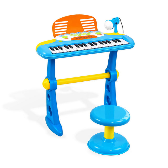 Keezi Kids Piano Keyboard 37 Keys Electronic Musical w Stool Microphone BL
