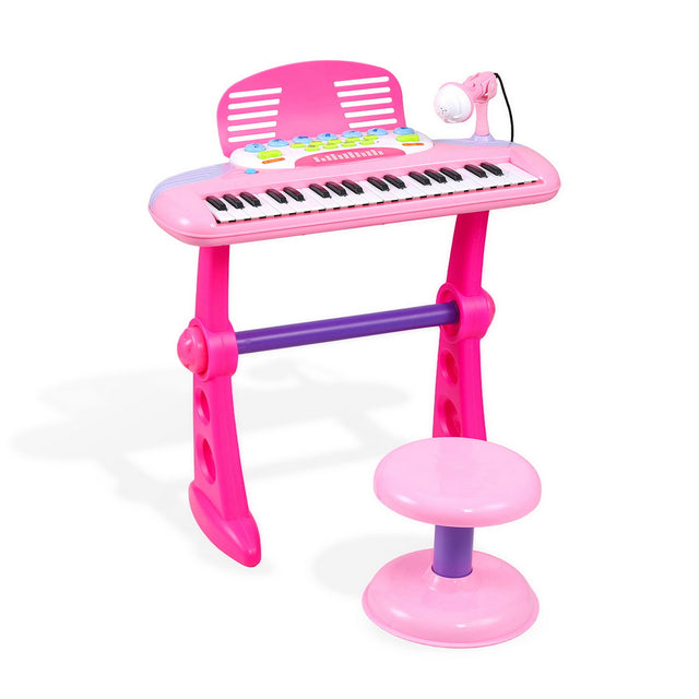 Keezi Kids Piano Keyboard 37 Keys Electronic Musical w Stool Microphone PK
