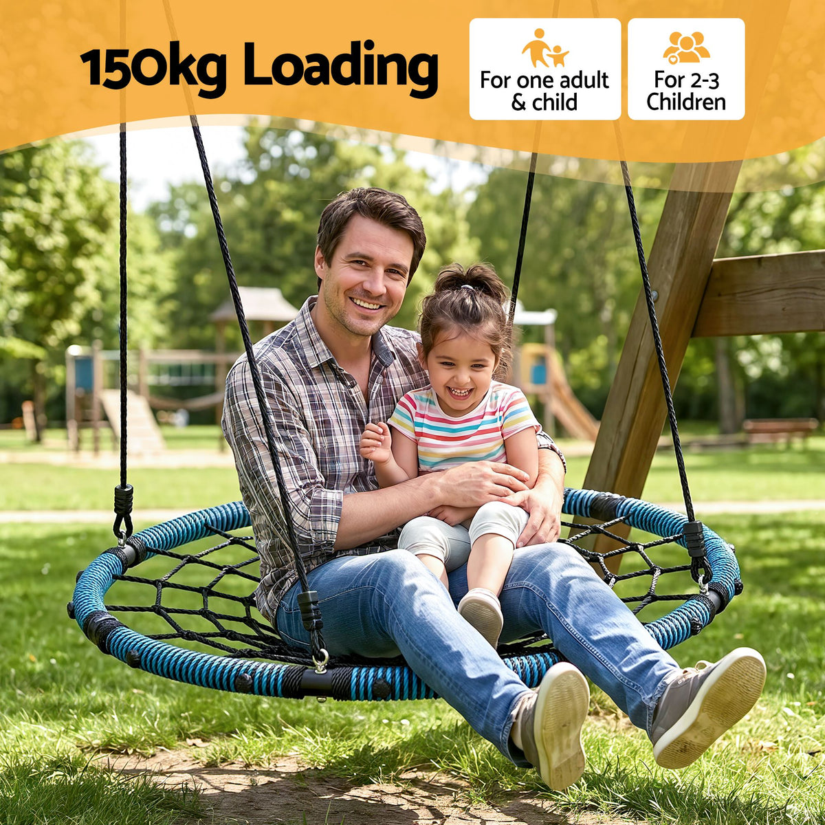 Gardeon Tree Swing Net Hammock 98.5cm for Backyard Porch Outside Playground