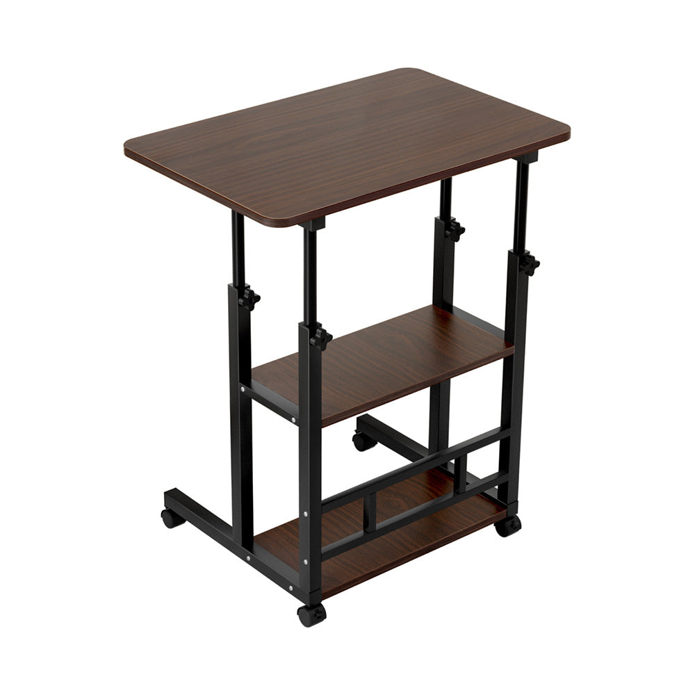 Artiss Laptop Desk Height Adjustable Mobile Workstation - LA-DESK-C-60-2T-OAK