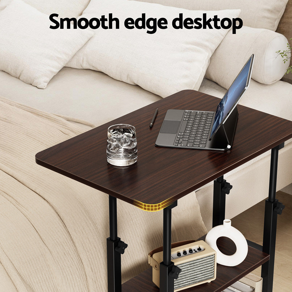 Artiss Laptop Desk Height Adjustable Mobile Workstation - LA-DESK-C-60-2T-OAK