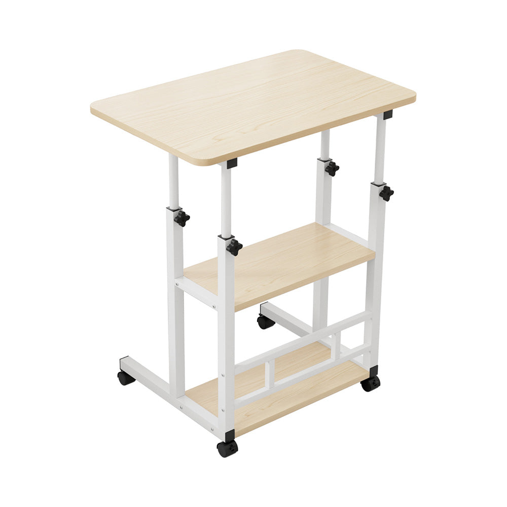 Artiss Laptop Desk Height Adjustable Mobile Workstation - LA-DESK-C-60-2T-WH