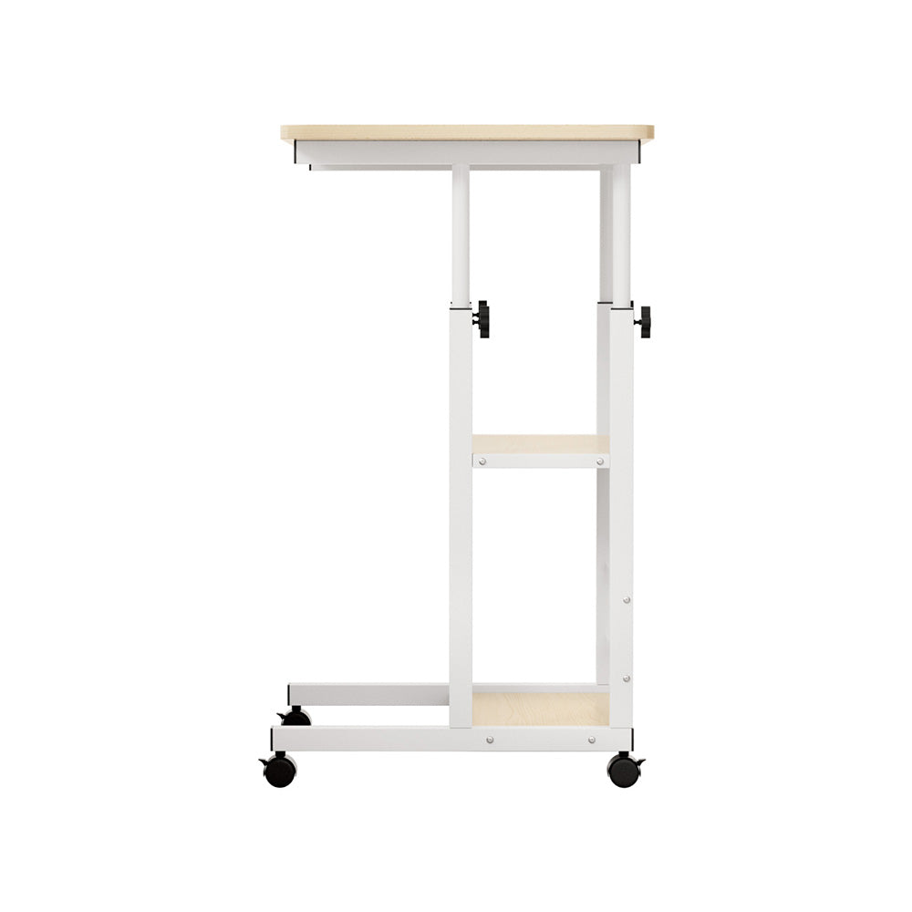 Artiss Laptop Desk Height Adjustable Mobile Workstation - LA-DESK-C-60-2T-WH