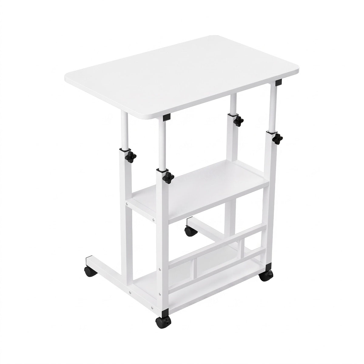 Artiss Laptop Desk Height Adjustable Mobile Workstation C - LA-DESK-C-60-2T-WHWH