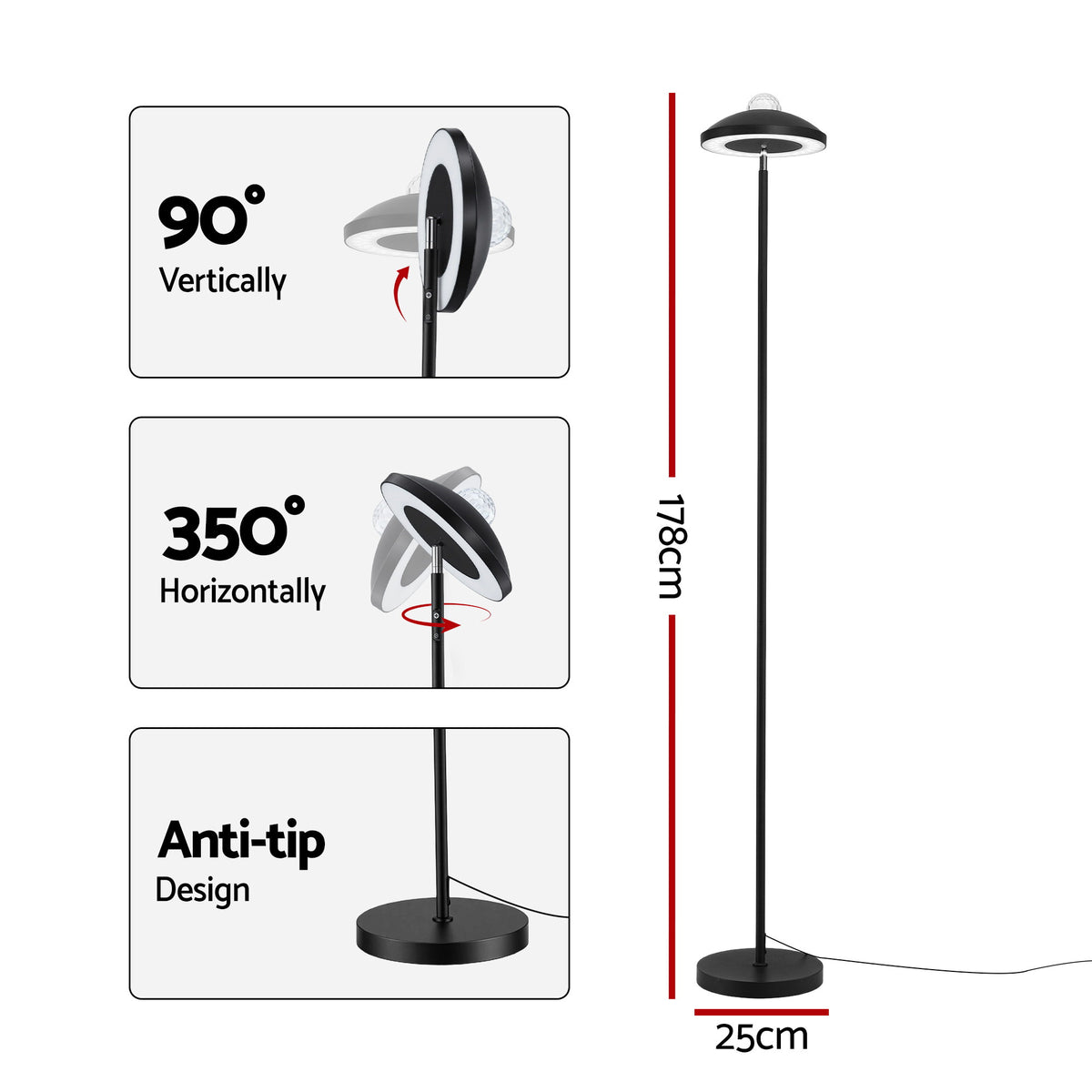 Artiss 2-in-1 LED Floor Lamp with Galaxy Projector - LAMP-FLOOR-2IN1-BK