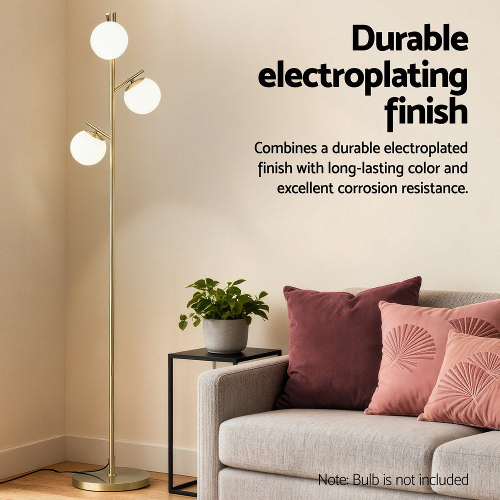 Artiss 3-Light Tree Floor Lamp 165cm Tall Standing Light - LAMP-FLOOR-3-GL-GD