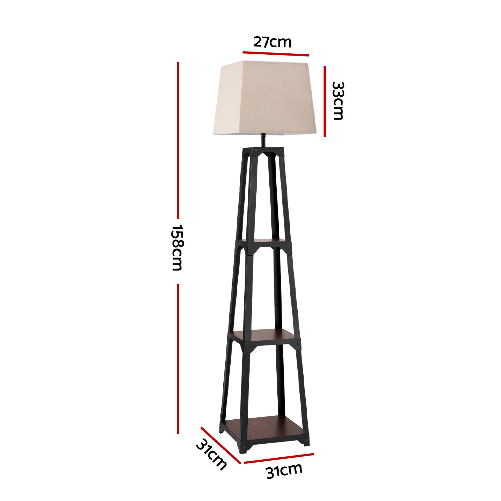 Artiss Floor Lamp 3 Tier Shelf Storage LED Light Stand Ho - LAMP-FLOOR-SF-F31109