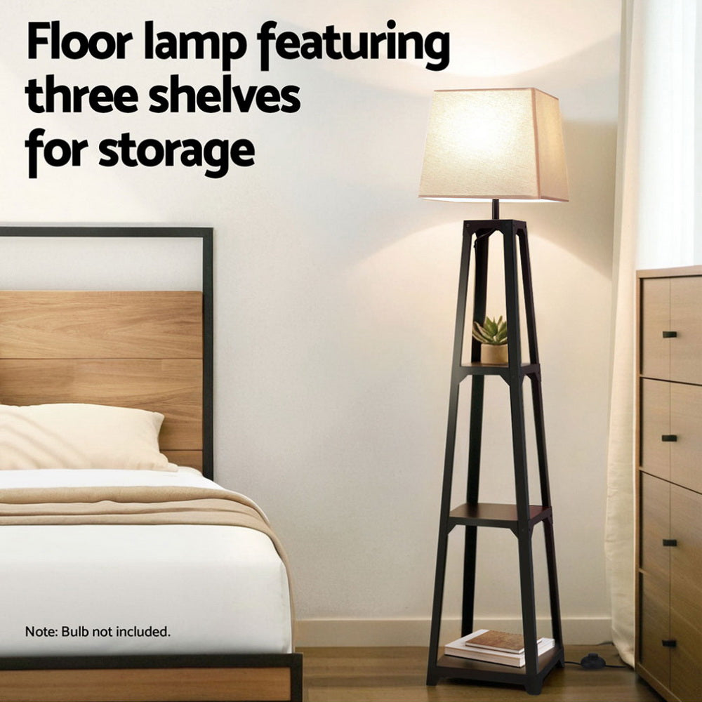 Artiss Floor Lamp 3 Tier Shelf Storage LED Light Stand Ho - LAMP-FLOOR-SF-F31109