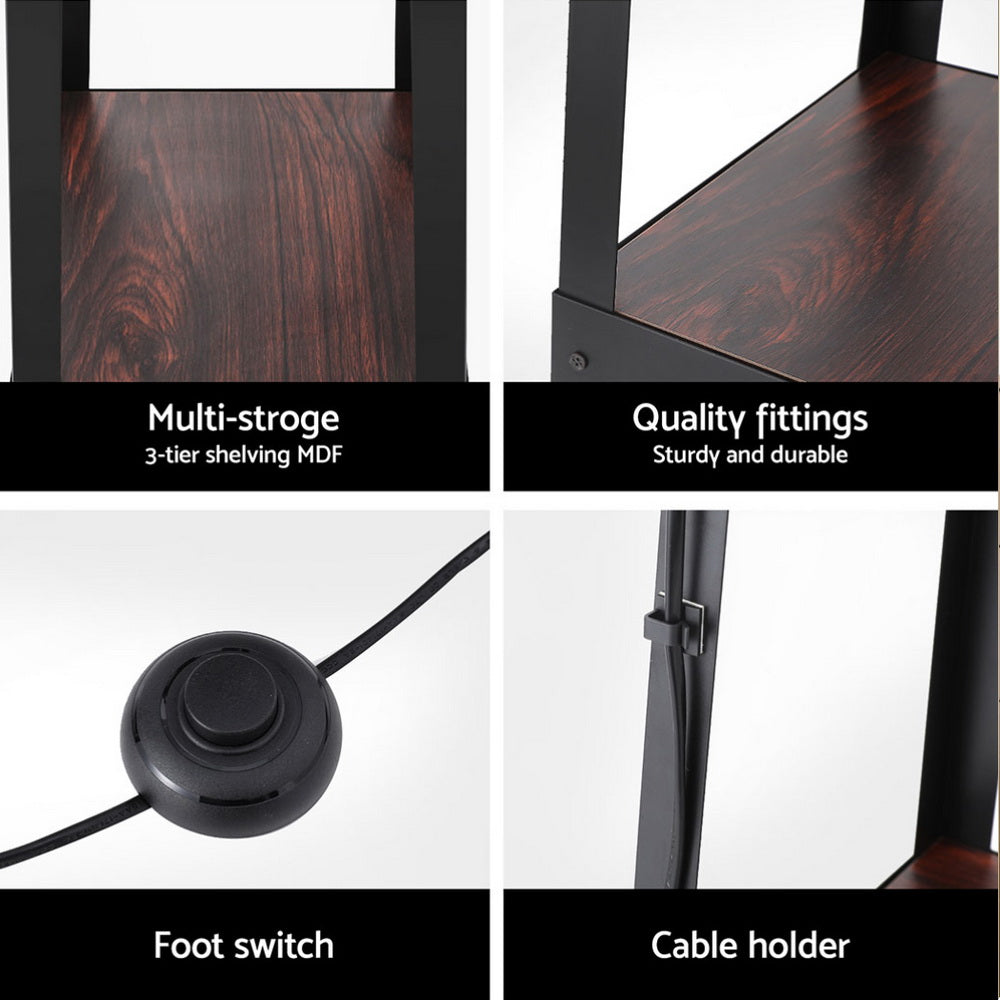 Artiss Floor Lamp 3 Tier Shelf Storage LED Light Stand Ho - LAMP-FLOOR-SF-F31109