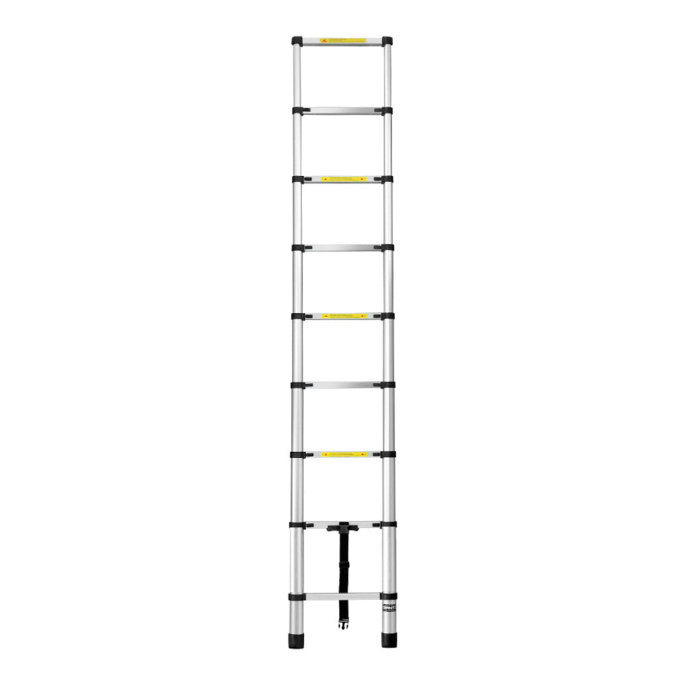 Giantz 2.6M Telescopic Ladder Aluminium Extension - LD-TLCP-ALU-S-2.6M