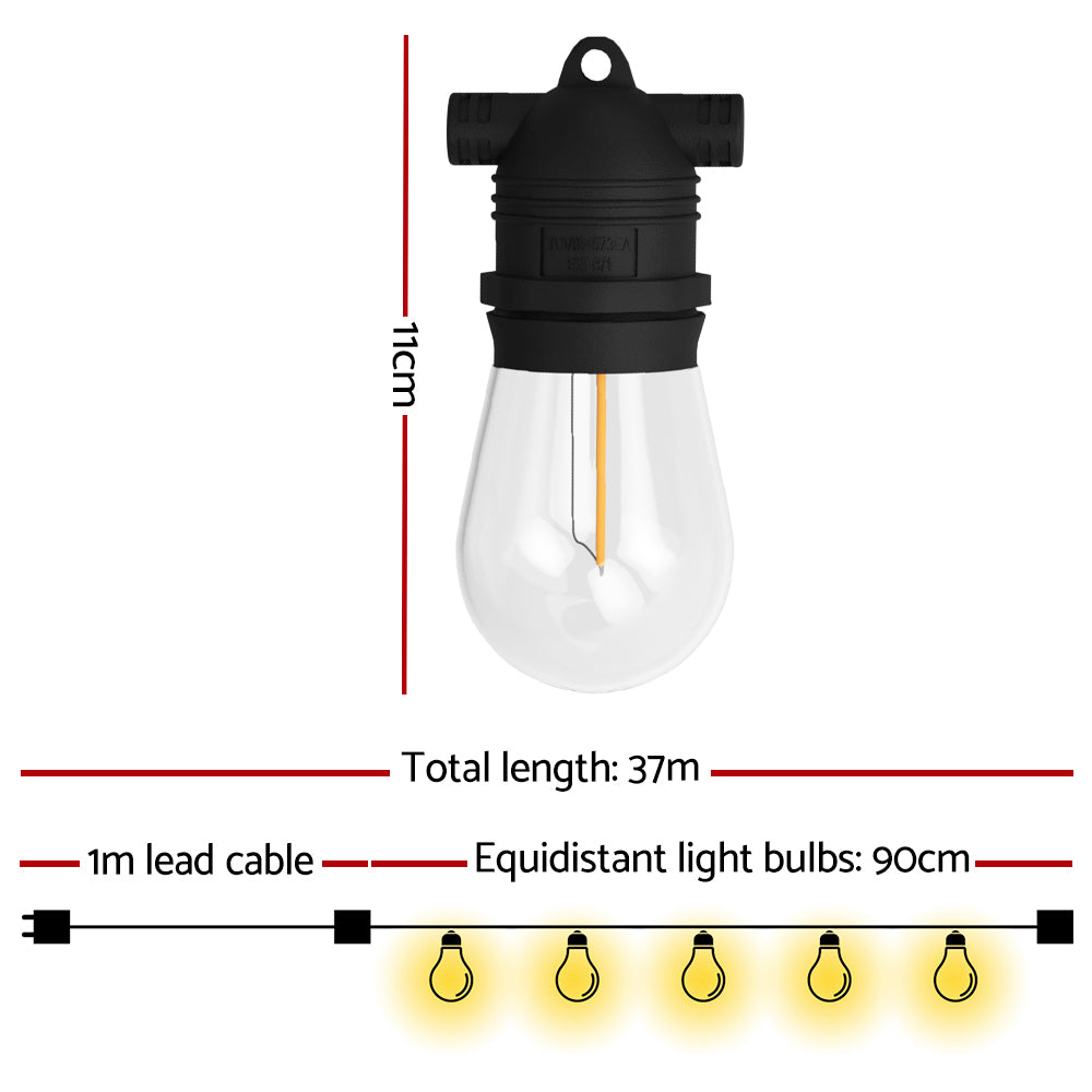 37m Festoon Lights Christmas Fairy String Lights Outdoor Party Garden Decor