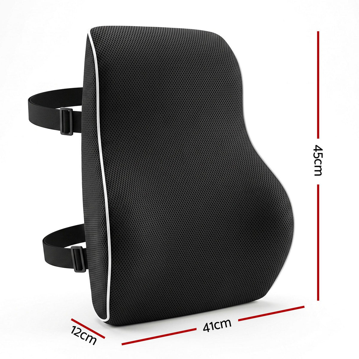 Artiss Ergonomic Lumbar Support Cushion for Office Chair and Car Memory Foam Lumbar Pillow for Back, Breathable Back Support Pillow with Adjustable Straps for Office Gaming Car Home