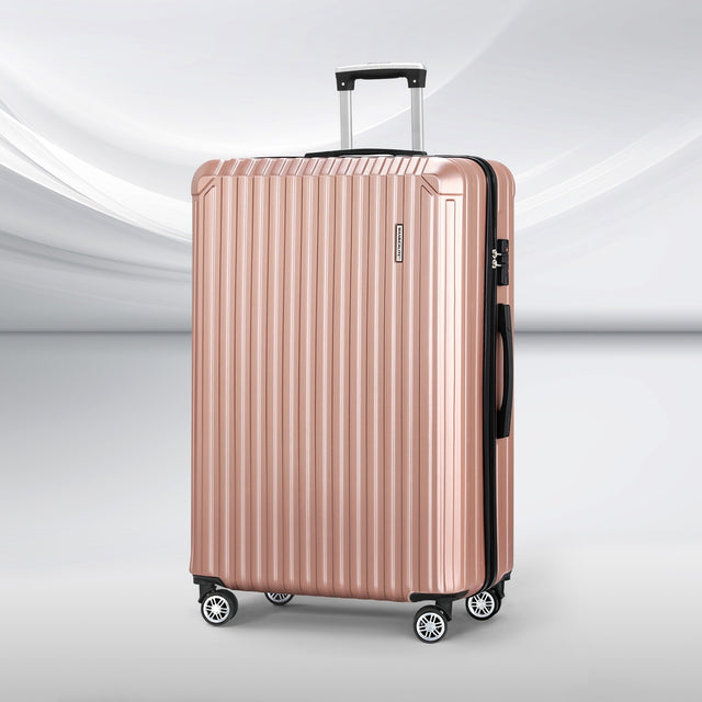 Wanderlite 28 Inch Luggage Travel Suitcase Organiser Luggage Case Rose Gold
